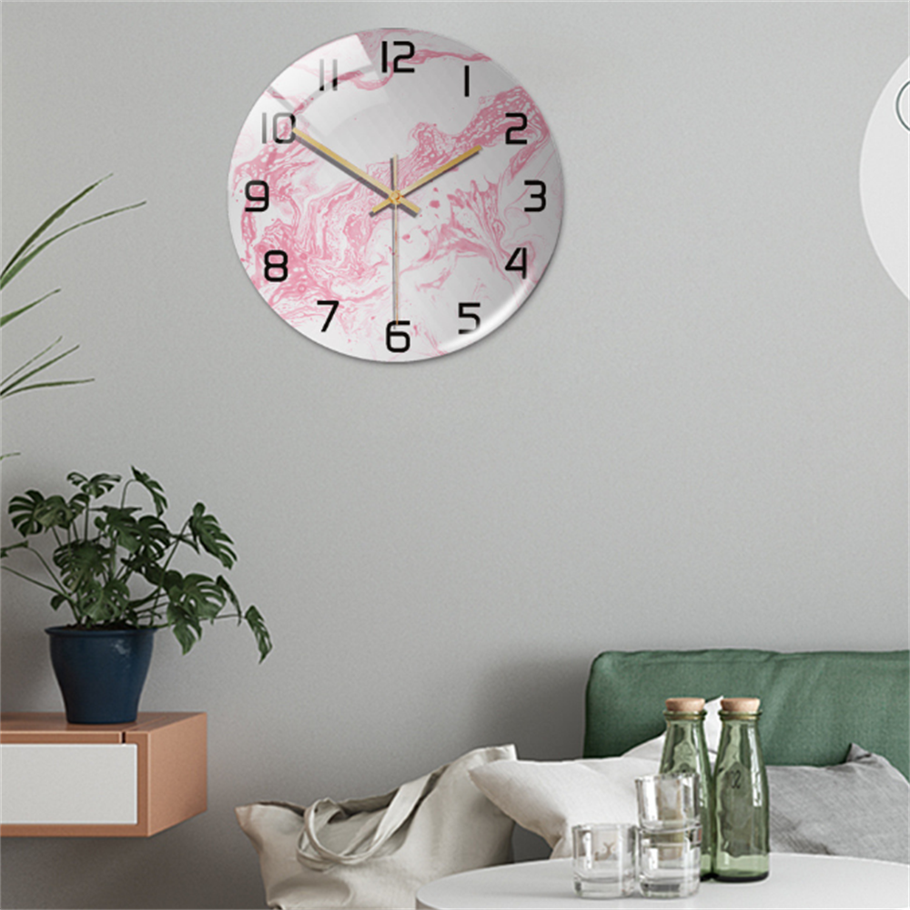 Wanduhr in Marmoroptik für moderne Wohndekoration – Elegante dekorative Uhr für Wohnzimmer, Büro und Schlafzimmer