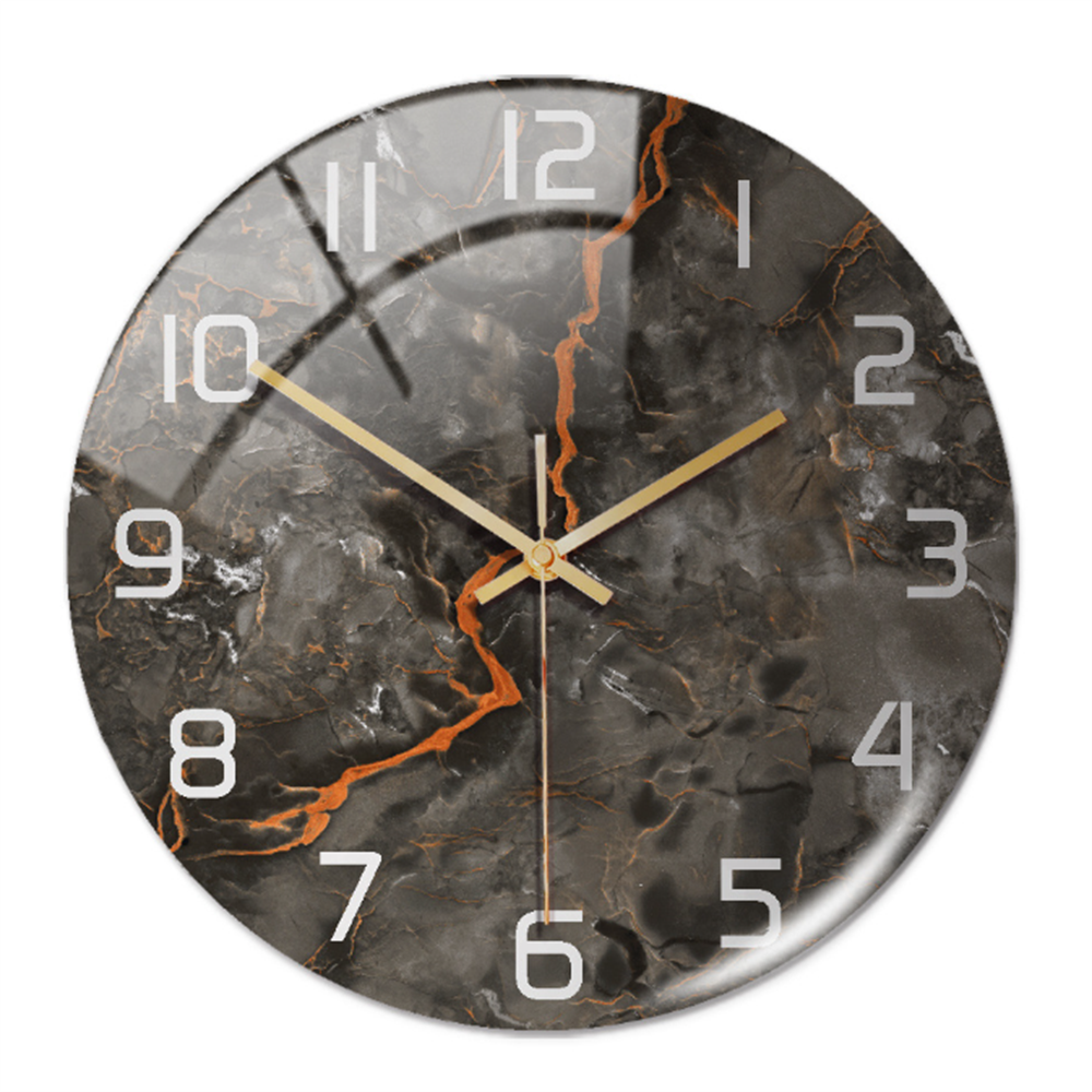 Wanduhr in Marmoroptik für moderne Wohndekoration – Elegante dekorative Uhr für Wohnzimmer, Büro und Schlafzimmer