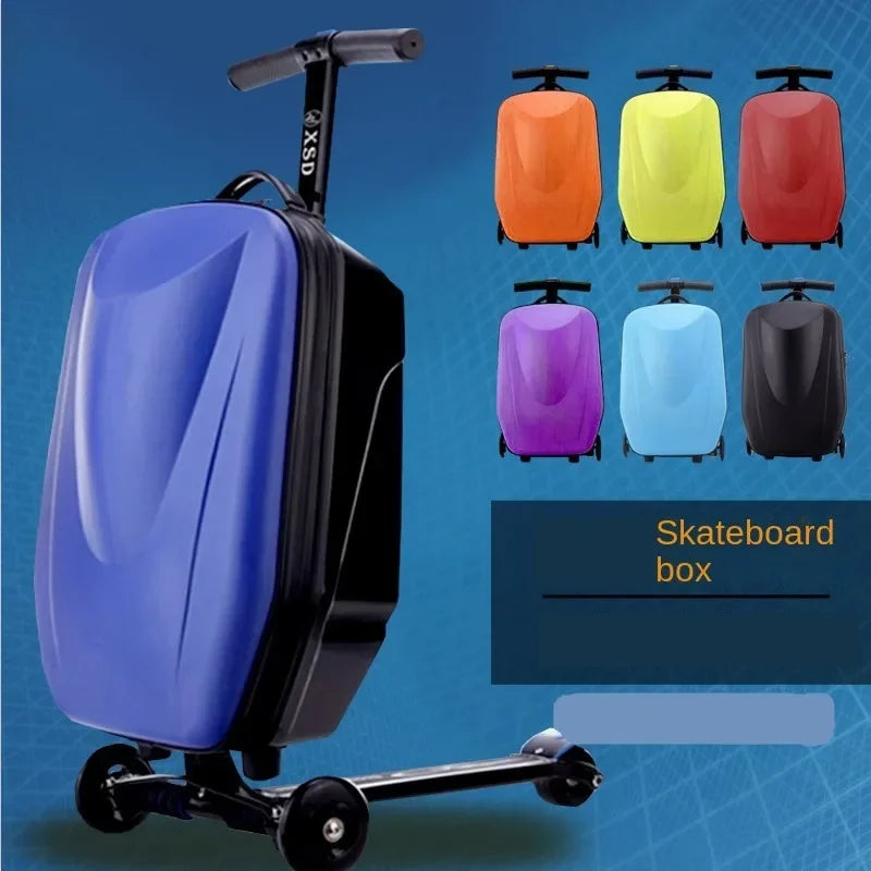 Valise à roulettes avec marchepied pour enfants, idéale en voyage – Bagage cabine léger pour les enfants, les vacances et les soirées pyjama