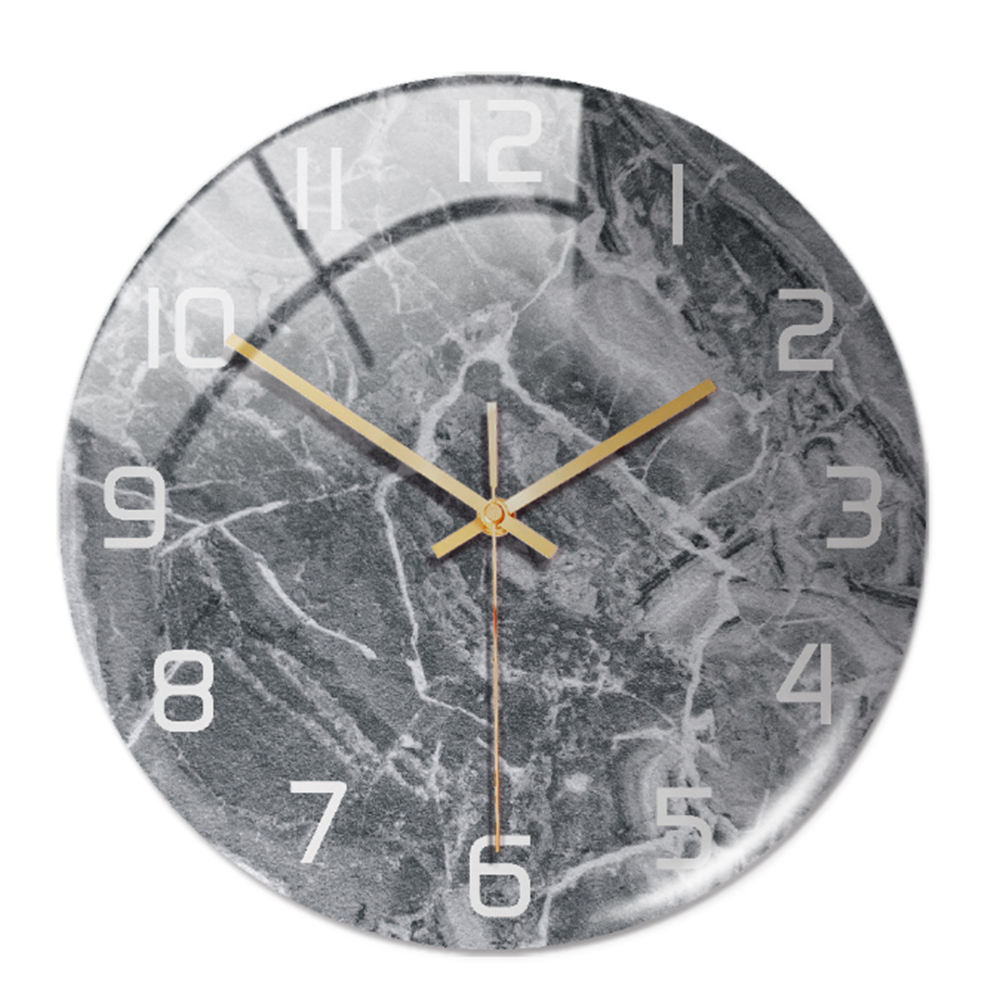 Wanduhr in Marmoroptik für moderne Wohndekoration – Elegante dekorative Uhr für Wohnzimmer, Büro und Schlafzimmer
