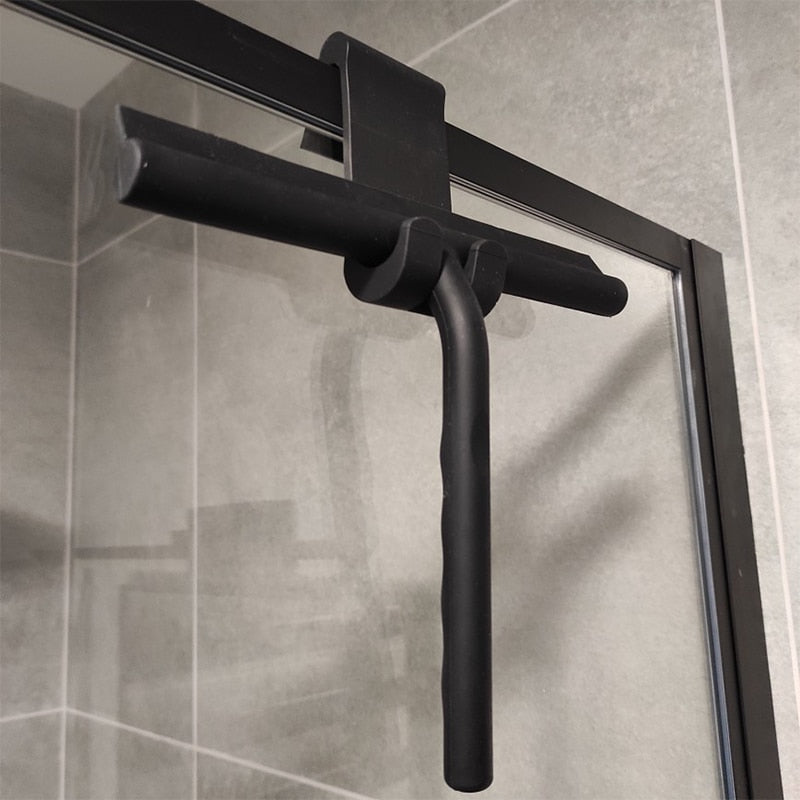 Raclette de douche avec crochet de suspension – Outil de nettoyage des vitres sans traces pour portes de salle de bains et carrelages