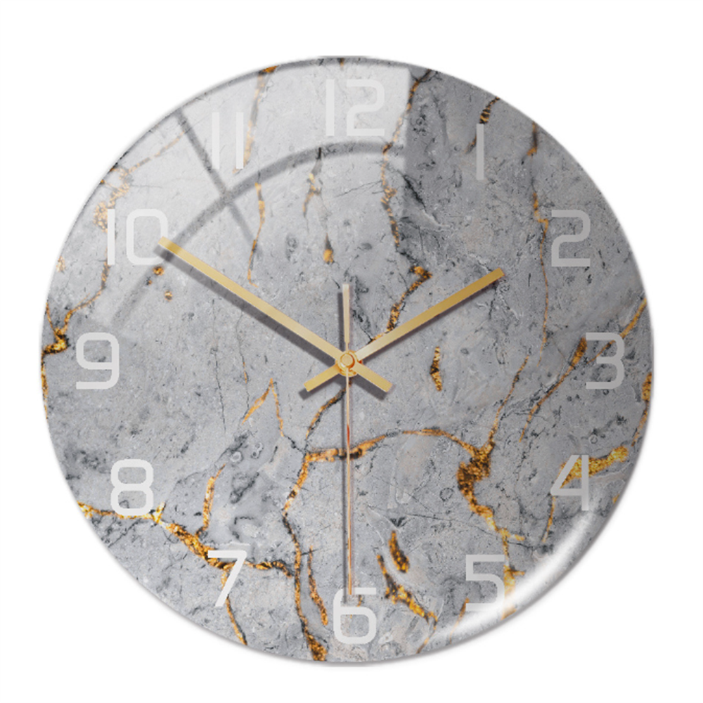 Wanduhr in Marmoroptik für moderne Wohndekoration – Elegante dekorative Uhr für Wohnzimmer, Büro und Schlafzimmer