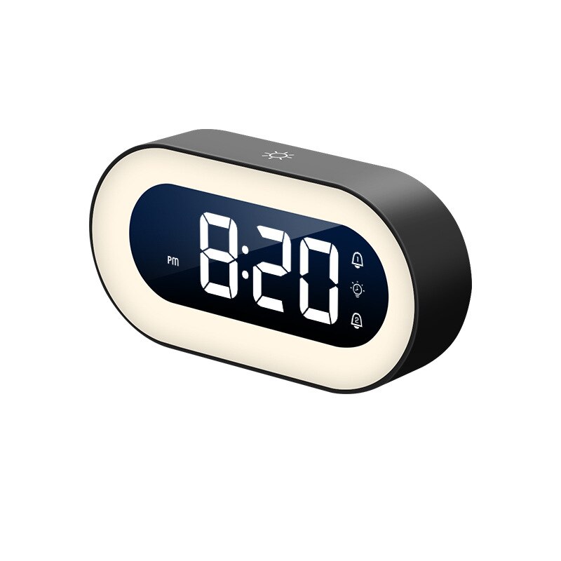 Digitaler Wecker mit Nachtlicht - Uhr mit LED-Anzeige für den Nachttisch, Schlafzimmer, Zeitanzeige und sanfte Nachtbeleuchtung