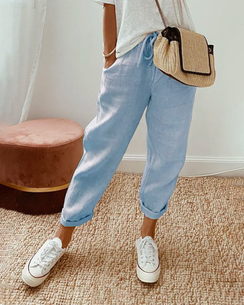 FAYE - Breathable Linen Trousers for Sweat-Free Comfort