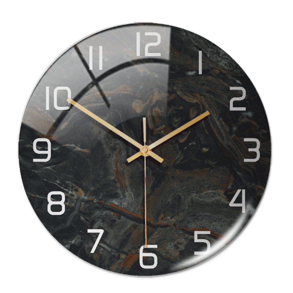 Wanduhr in Marmoroptik für moderne Wohndekoration – Elegante dekorative Uhr für Wohnzimmer, Büro und Schlafzimmer