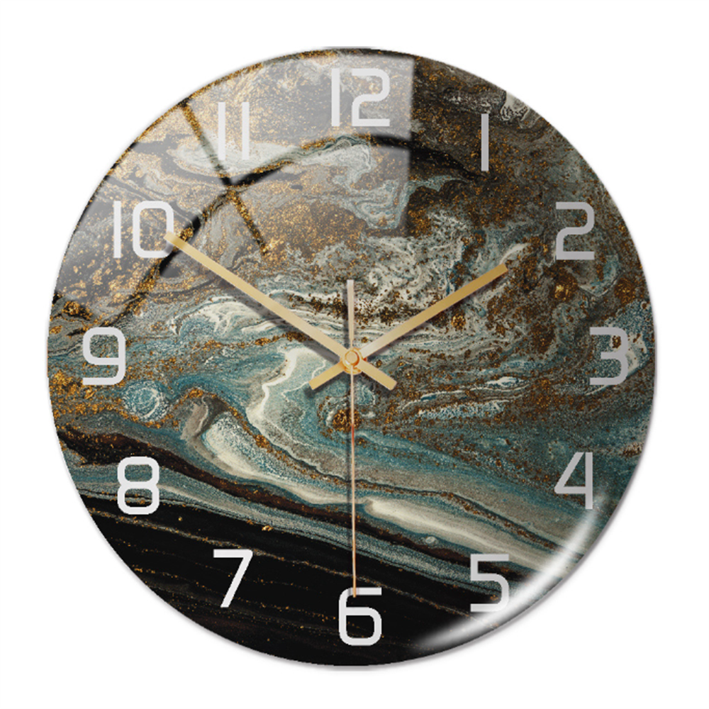 Wanduhr in Marmoroptik für moderne Wohndekoration – Elegante dekorative Uhr für Wohnzimmer, Büro und Schlafzimmer