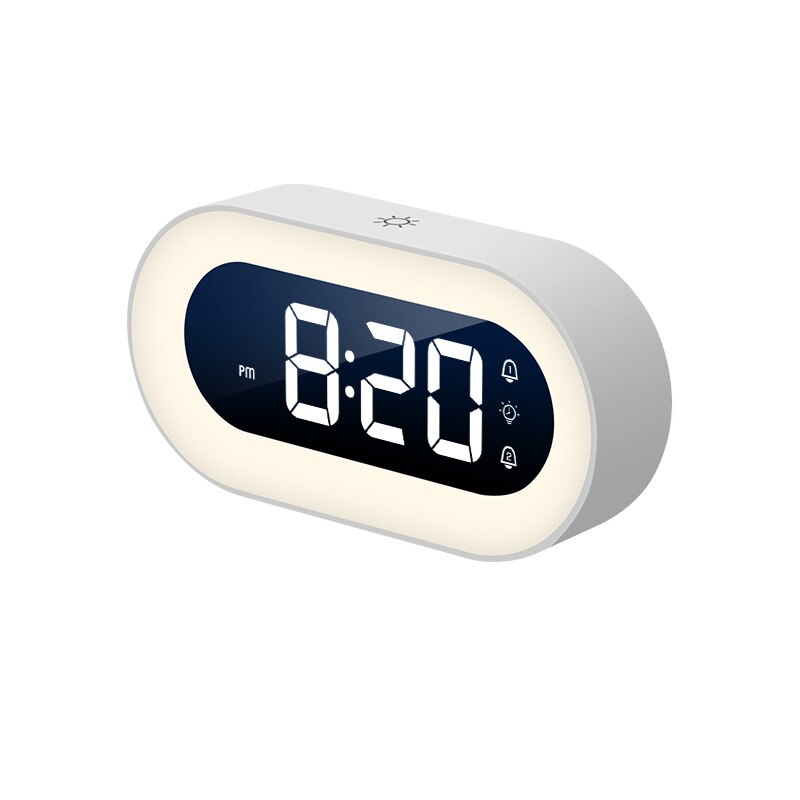 Digitaler Wecker mit Nachtlicht - Uhr mit LED-Anzeige für den Nachttisch, Schlafzimmer, Zeitanzeige und sanfte Nachtbeleuchtung