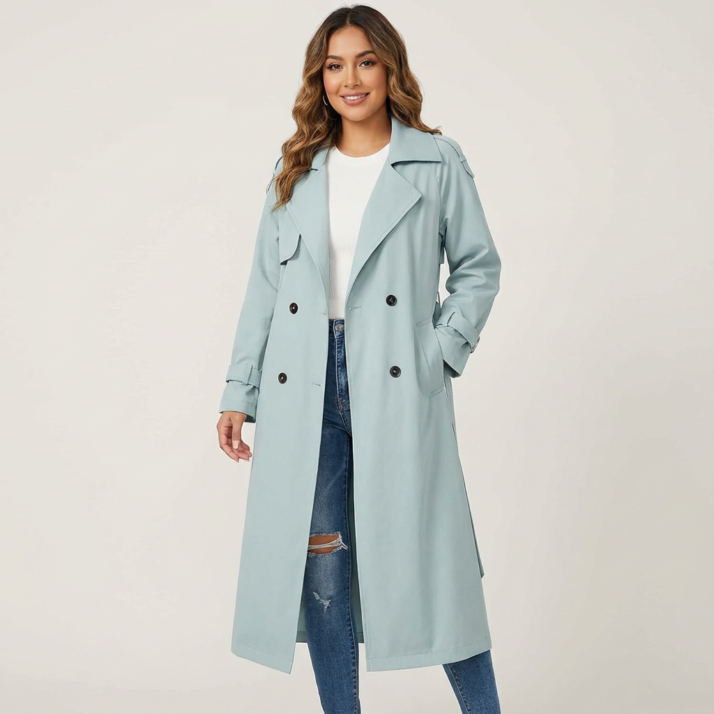 Gabardina larga y elegante para mujer – Prenda exterior con estilo para el trabajo, los viajes y looks de temporada