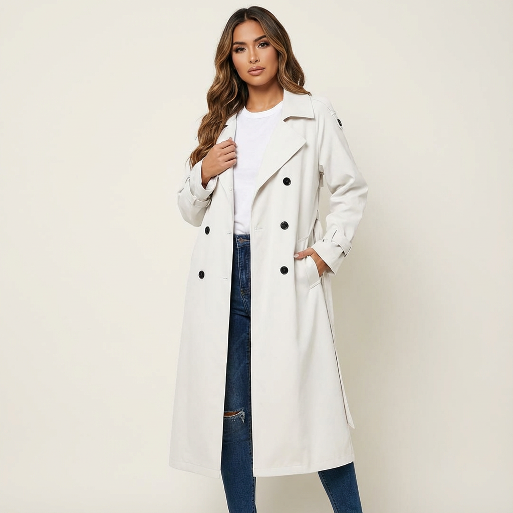 Gabardina larga y elegante para mujer – Prenda exterior con estilo para el trabajo, los viajes y looks de temporada