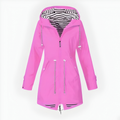 Longue veste de pluie élégante pour femmes - Modèle coupe-vent et imperméable