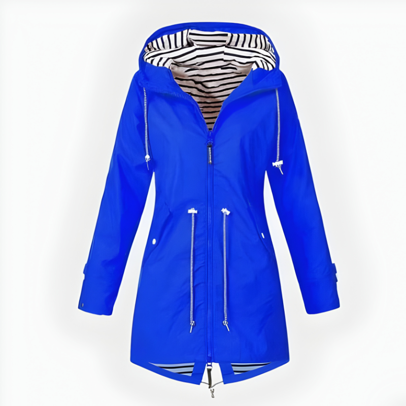 Longue veste de pluie élégante pour femmes - Modèle coupe-vent et imperméable