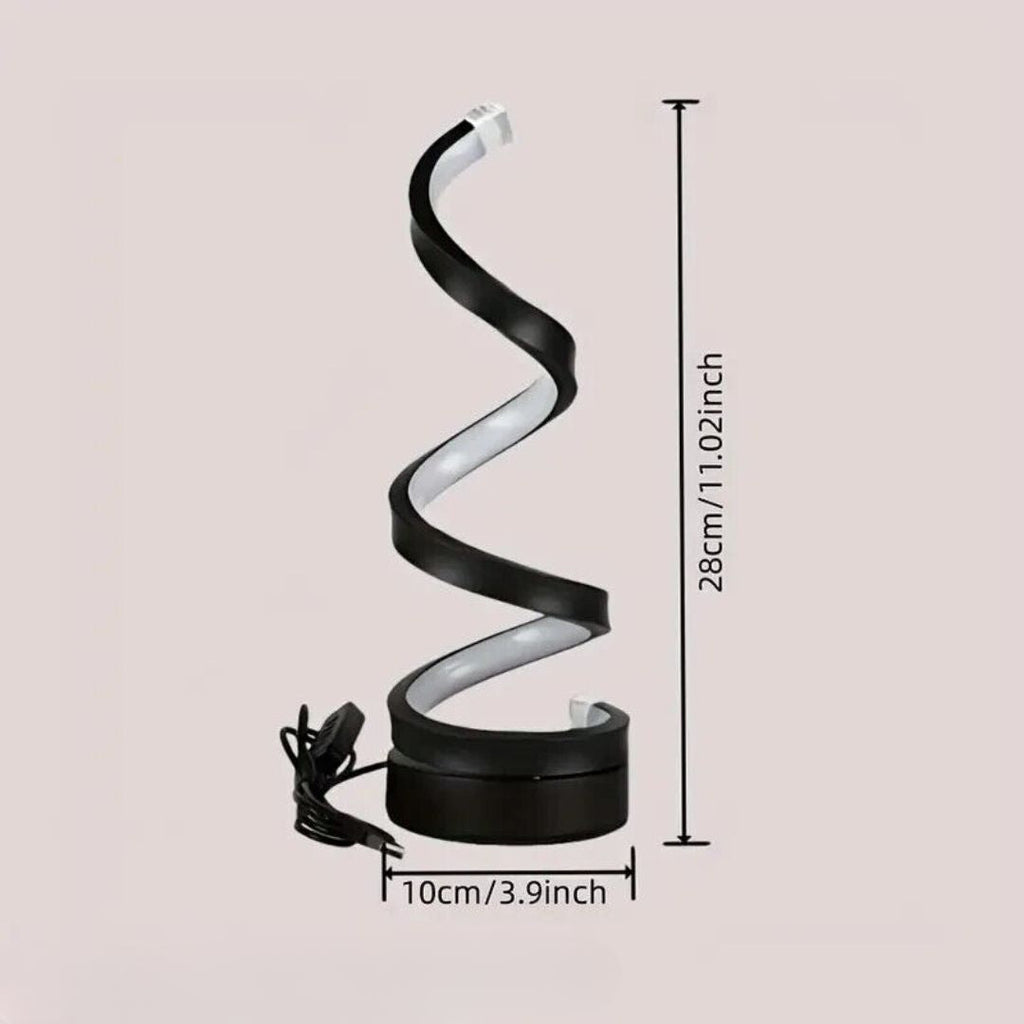 Lampe de table LED en spirale à luminosité réglable – Éclairage décoratif moderne pour le salon, la chambre et le bureau