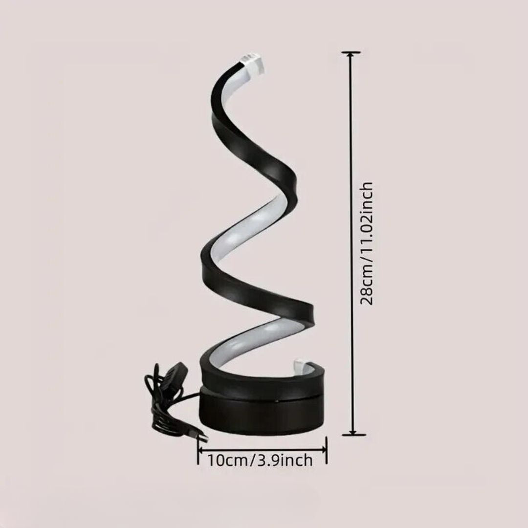 Lampe de table LED en spirale à luminosité réglable – Éclairage décoratif moderne pour le salon, la chambre et le bureau