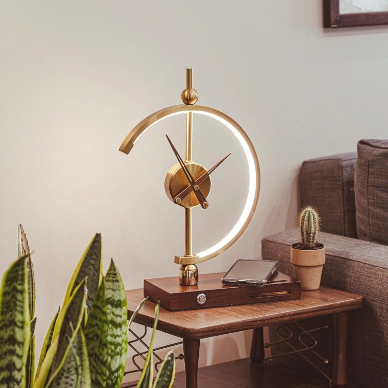Lampada da tavolo ricaricabile con orologio integrato – Elegante illuminazione d'atmosfera per camera da letto, soggiorno e comodino