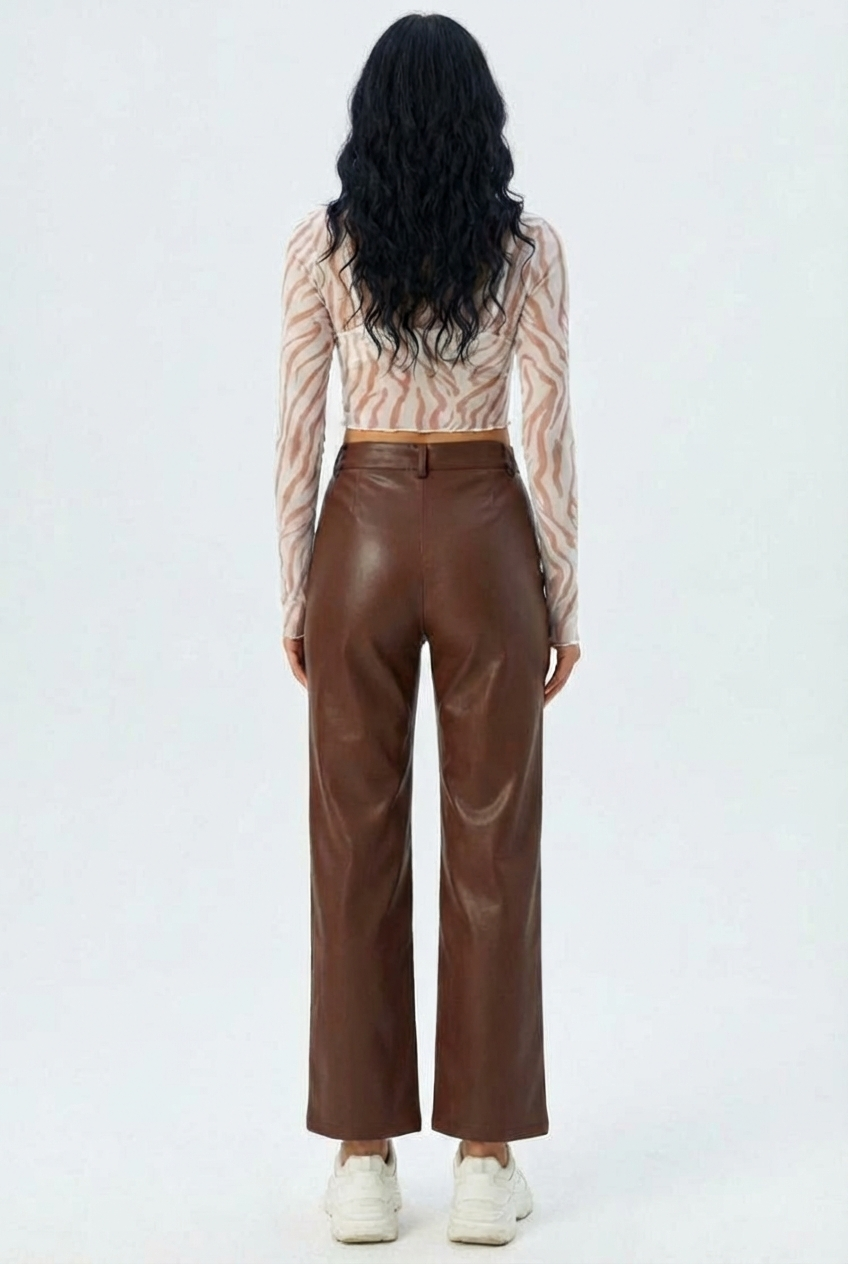 Pantaloni in ecopelle Noctra