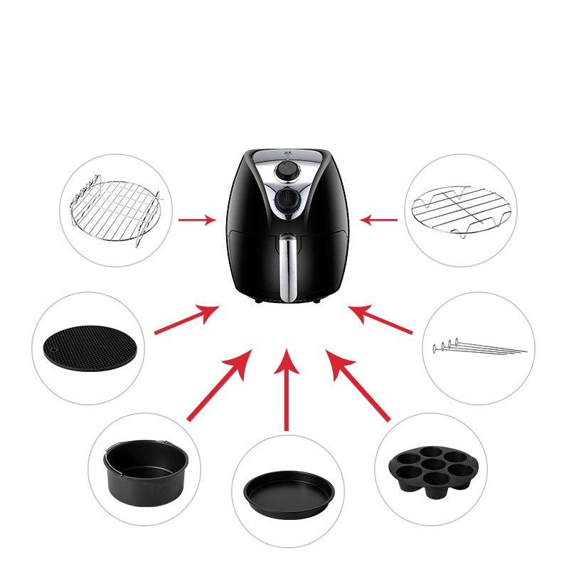 Kit complet d'accessoires pour friteuse à air chaud, pour cuisiner et faire de la pâtisserie – Ensemble d'outils polyvalents pour les recettes quotidiennes à la friteuse à air chaud