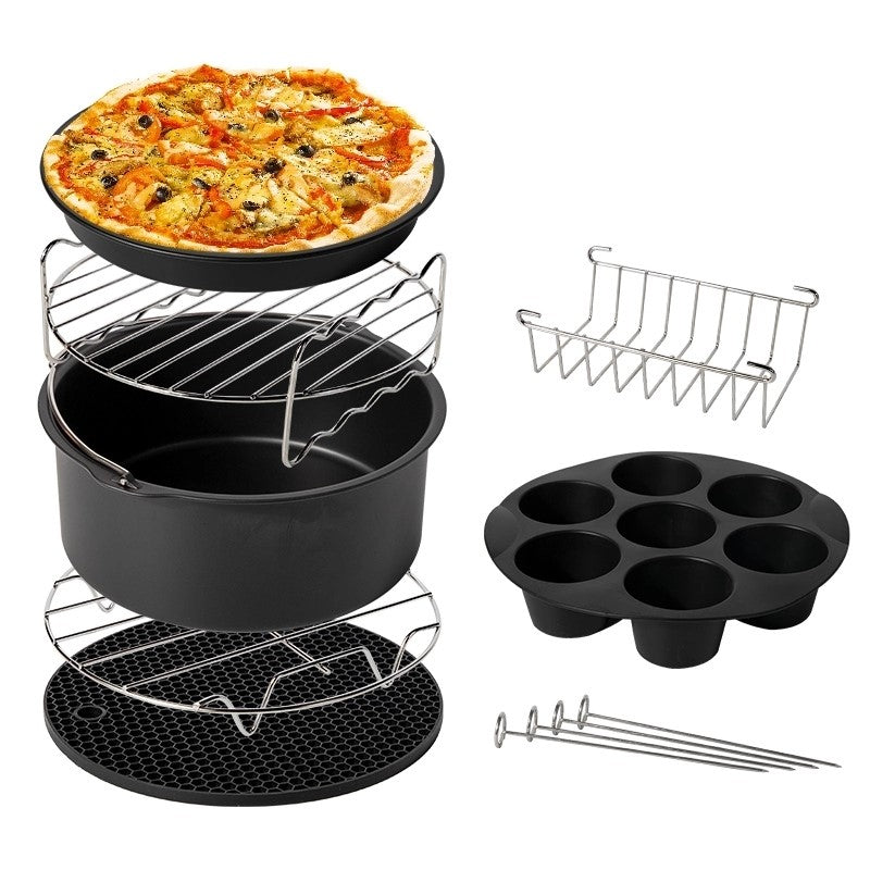 Kit complet d'accessoires pour friteuse à air chaud, pour cuisiner et faire de la pâtisserie – Ensemble d'outils polyvalents pour les recettes quotidiennes à la friteuse à air chaud