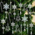 Acrylic Christmas Ornaments with Snowflakes and Icicles Shatterproof Crystal Hanging Decorations - Image 5