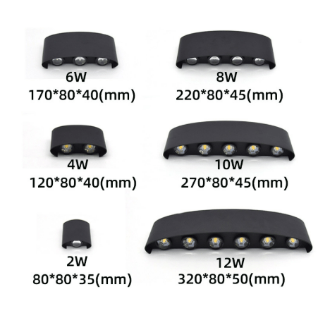 Aluminum Outdoor Wall Light Mounted Sconce LED Up Down Waterproof - Image 9
