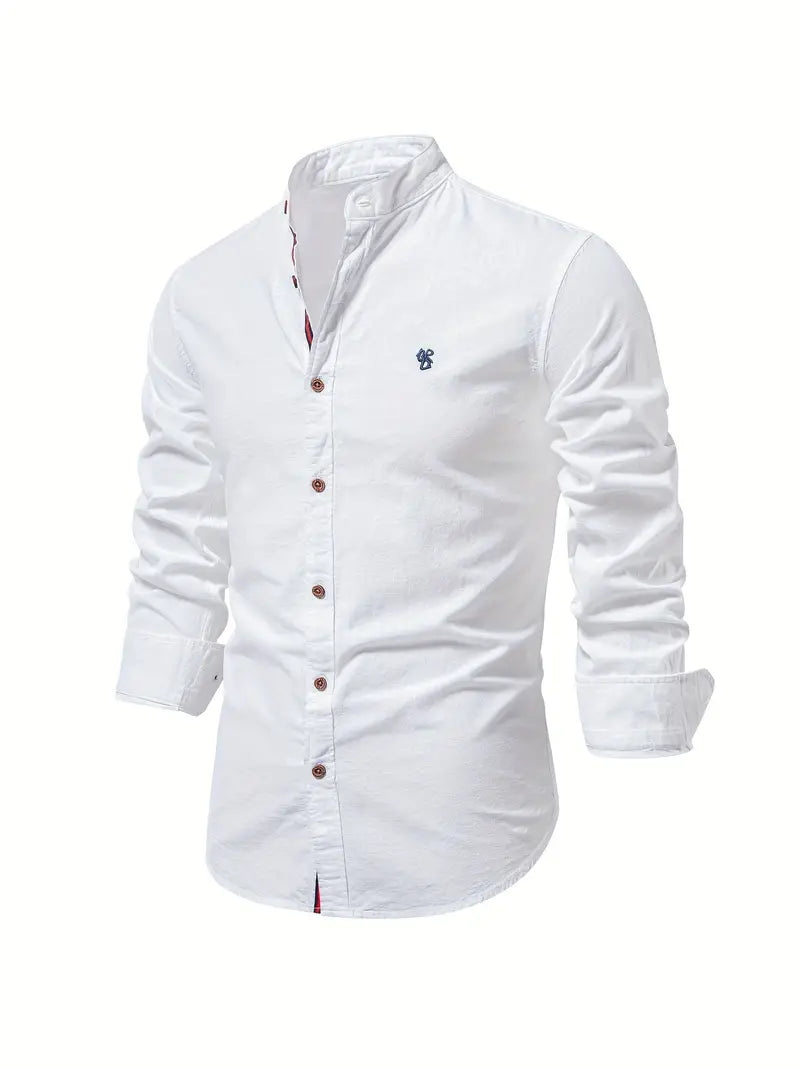 Camicia da uomo in lino effetto lino con bottoni per l’estate – Camicia casual leggera per vacanze, lavoro e outfit quotidiani