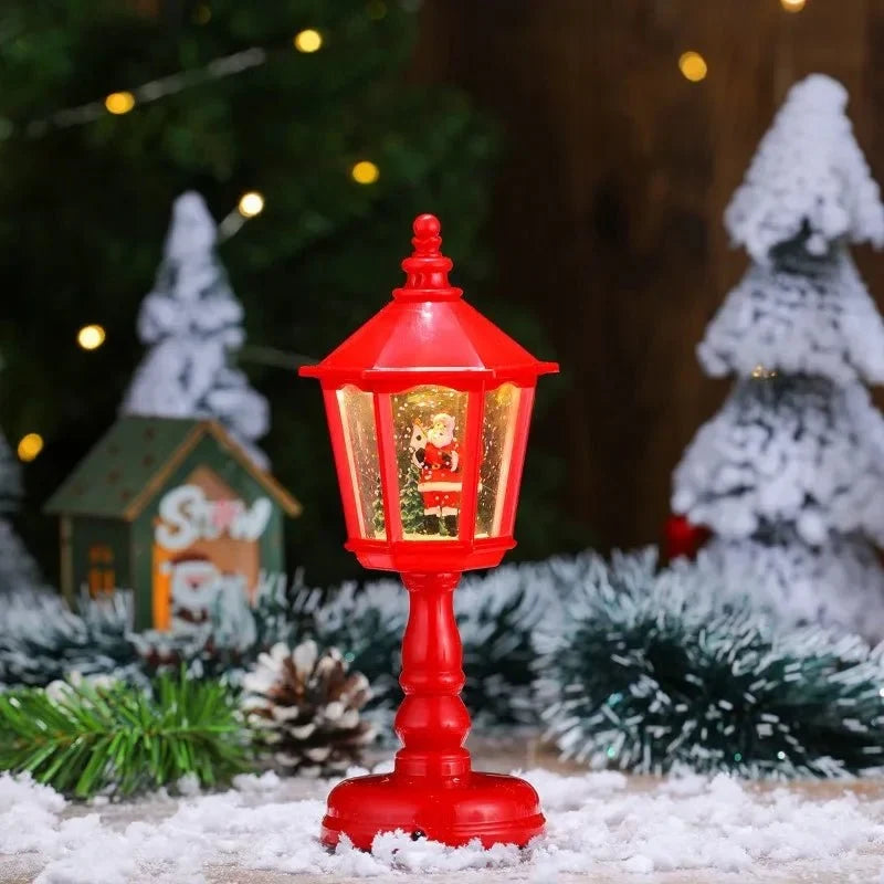 Battery-Operated Musical Snow Globe Lantern with LED Light and Swirling Glitter - Image 6