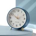 Battery Operated Silent Analog Desk Clock Round Glass Gold Peg Feet Quiet For Office - Image 1
