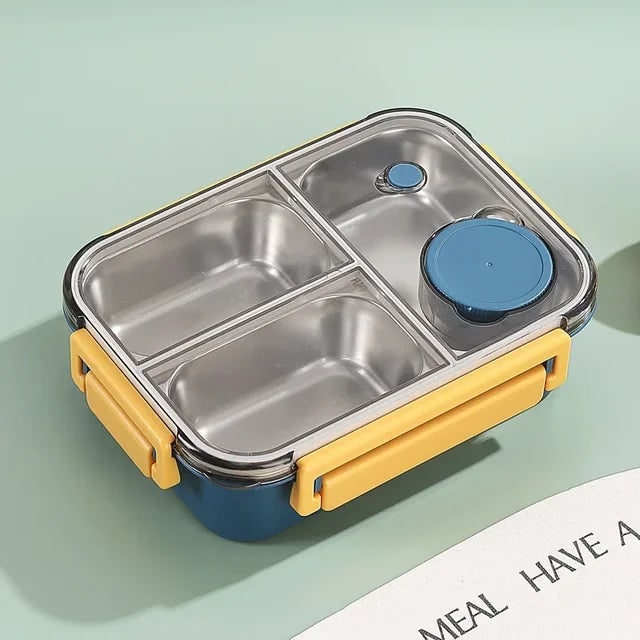 Bento Lunch Box with Stainless Steel Compartments and Leak-Proof Seal - Image 1