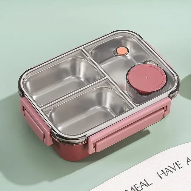 Bento Lunch Box with Stainless Steel Compartments and Leak-Proof Seal - Image 3