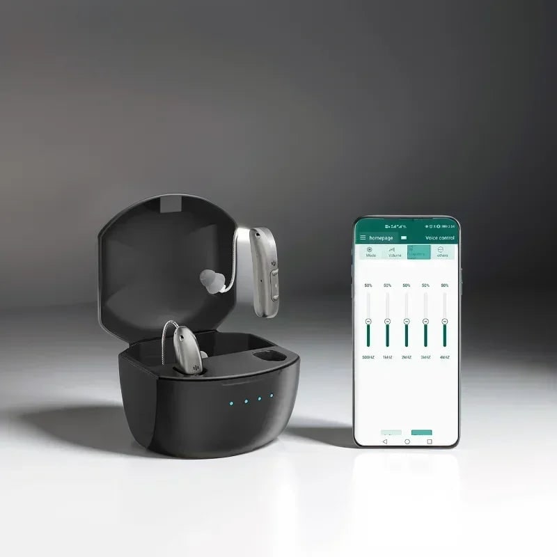 Bluetooth Hearing Aids with Noise Reduction Rechargeable Battery and Behind the Ear Design - Image 2