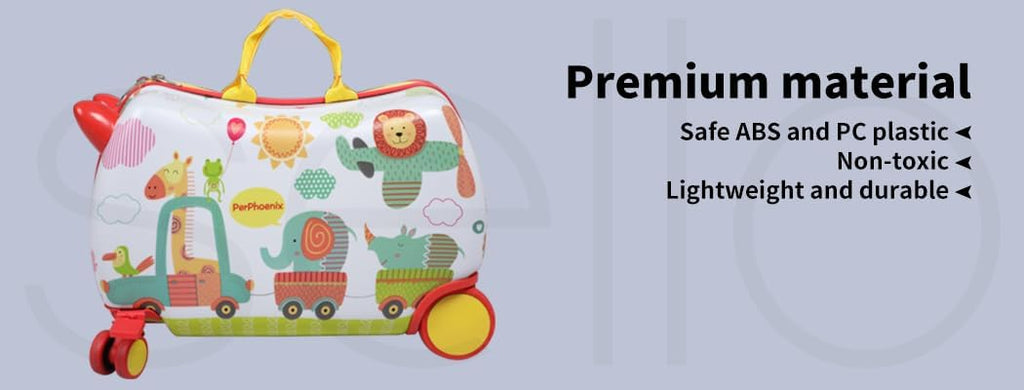 Valise pour enfants à chevaucher avec roues pivotantes à 360° – Bagage de voyage à tirer et à chevaucher pour les enfants et les voyages en famille