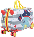 Valise pour enfants à chevaucher avec roues pivotantes à 360° – Bagage de voyage à tirer et à chevaucher pour les enfants et les voyages en famille