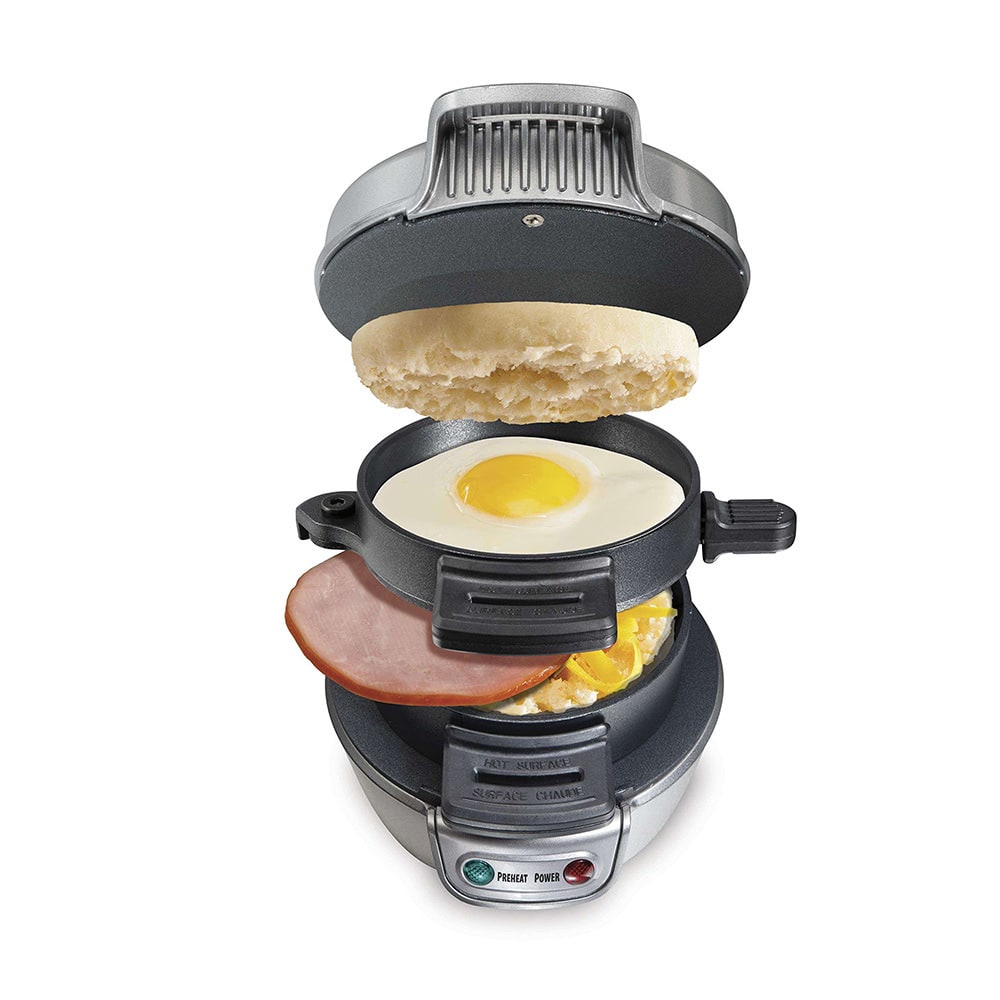 Breakfast Sandwich Maker and Panini Press Machine with Nonstick Plates and Hinged Design - Image 12