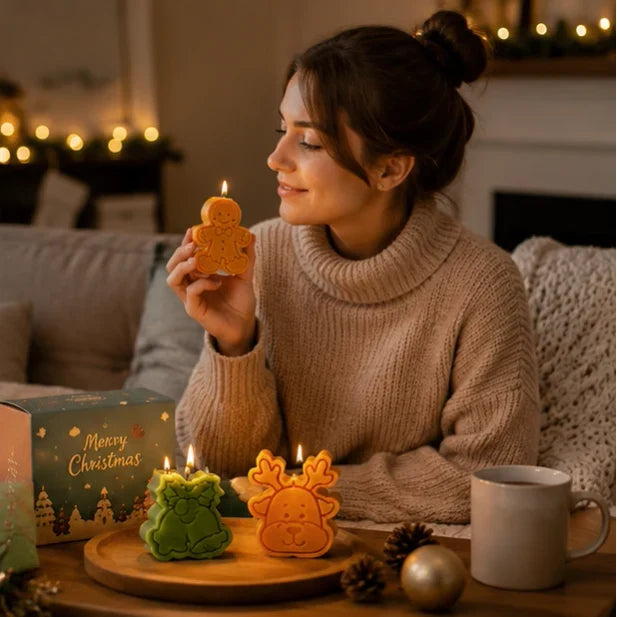 Candle for Christmas Gift Set with Festive Shaped Designs and Scented Aromatherapy of 4 - Image 12