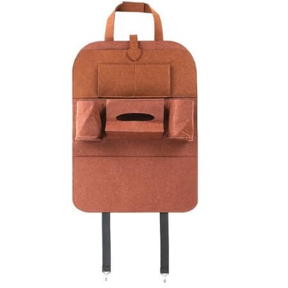 Car Backseat Organizer with Tissue Box Holder and Bottle Pockets Felt Auto Seat Storage - Image 13