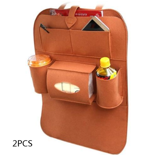 Car Backseat Organizer with Tissue Box Holder and Bottle Pockets Felt Auto Seat Storage - Image 15