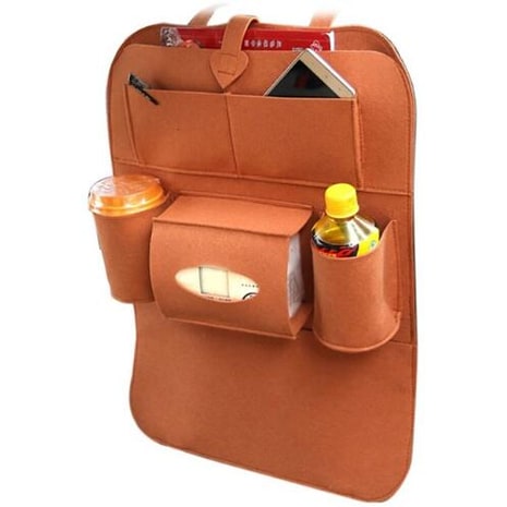 Car Backseat Organizer with Tissue Box Holder and Bottle Pockets Felt Auto Seat Storage - Image 20