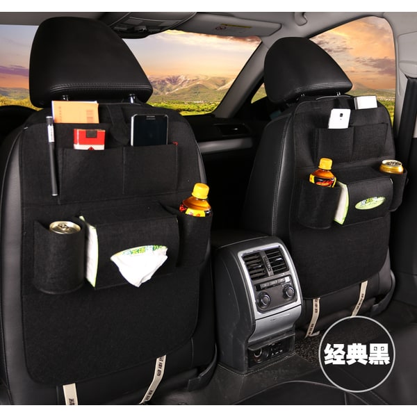 Car Backseat Organizer with Tissue Box Holder and Bottle Pockets Felt Auto Seat Storage - Image 26