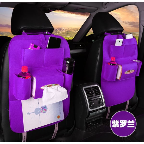 Car Backseat Organizer with Tissue Box Holder and Bottle Pockets Felt Auto Seat Storage - Image 29