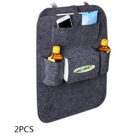 Car Backseat Organizer with Tissue Box Holder and Bottle Pockets Felt Auto Seat Storage - Image 8