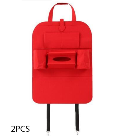 Car Backseat Organizer with Tissue Box Holder and Bottle Pockets Felt Auto Seat Storage - Image 9