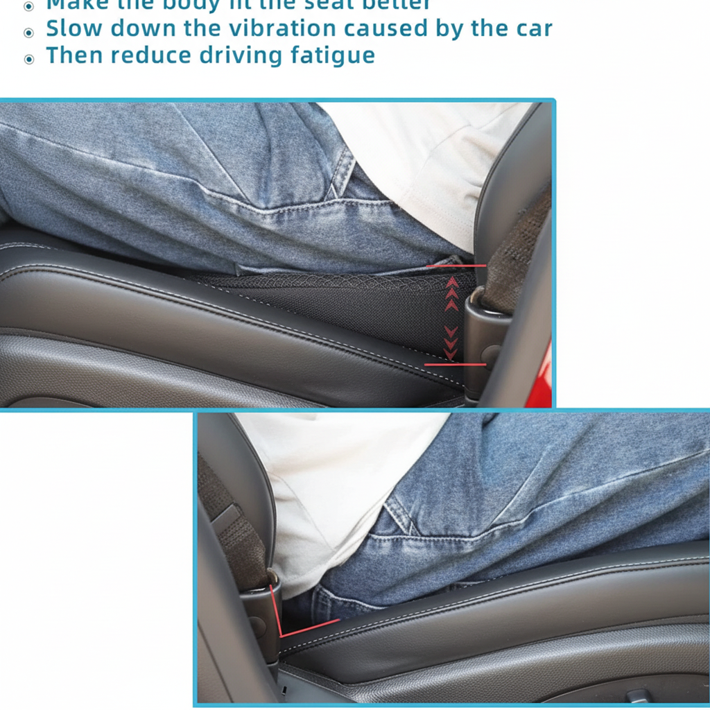 Car Seat Booster Cushion with Ergonomic Wedge Support and Breathable Mesh Cover - Image 12