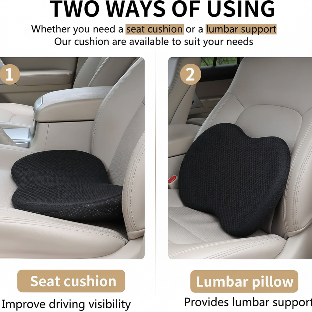 Car Seat Booster Cushion with Ergonomic Wedge Support and Breathable Mesh Cover - Image 5