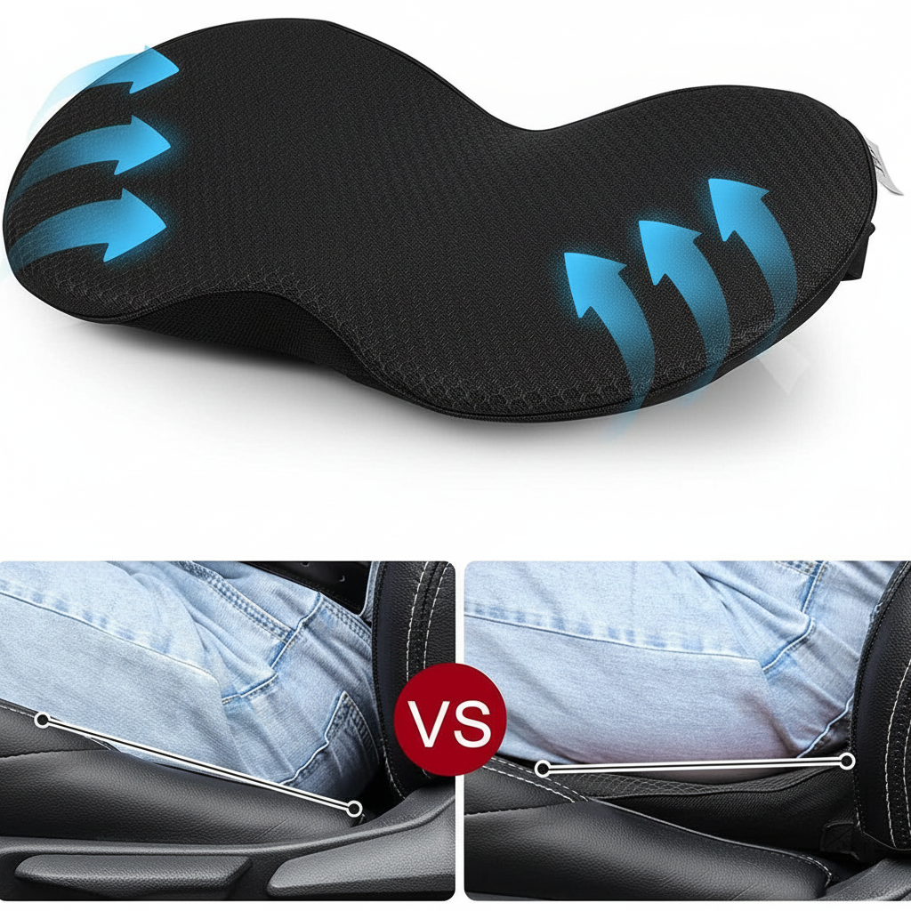Car Seat Booster Cushion with Ergonomic Wedge Support and Breathable Mesh Cover - Image 9