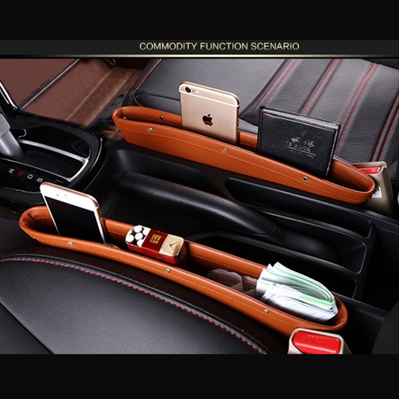 Car Seat Gap Filler and Vehicle Organizer with Faux Leather Pebbled Finish Auto - Image 10
