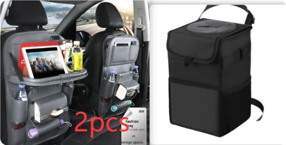 Car Seat Organizer and Crevice Filler with Back Storage Bag and Fold-Down Tray Bench - Image 11