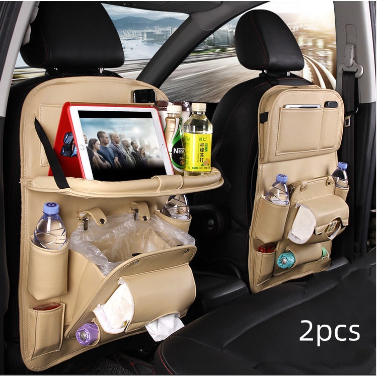 Car Seat Organizer and Crevice Filler with Back Storage Bag and Fold-Down Tray Bench - Image 15