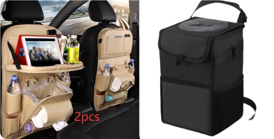 Car Seat Organizer and Crevice Filler with Back Storage Bag and Fold-Down Tray Bench - Image 16
