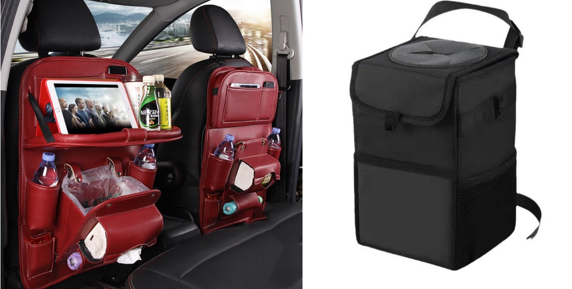 Car Seat Organizer and Crevice Filler with Back Storage Bag and Fold-Down Tray Bench - Image 20