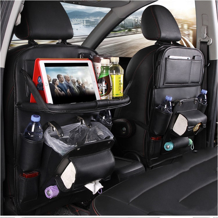 Car Seat Organizer and Crevice Filler with Back Storage Bag and Fold-Down Tray Bench - Image 26
