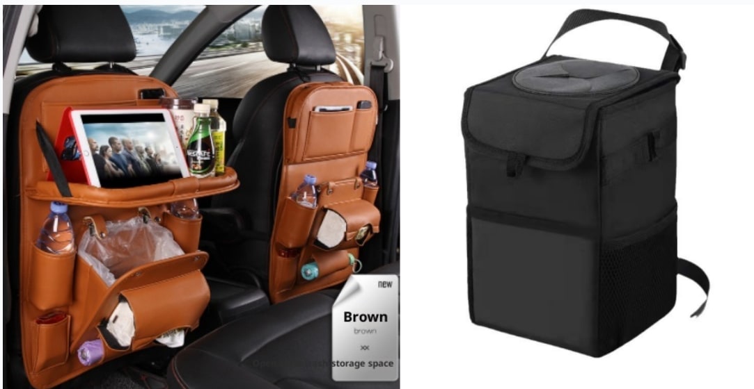 Car Seat Organizer and Crevice Filler with Back Storage Bag and Fold-Down Tray Bench - Image 27